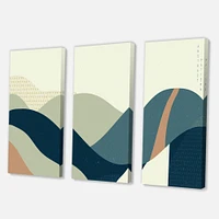 Abstract Geometric Landscape with Hills   Canvas Wall Art