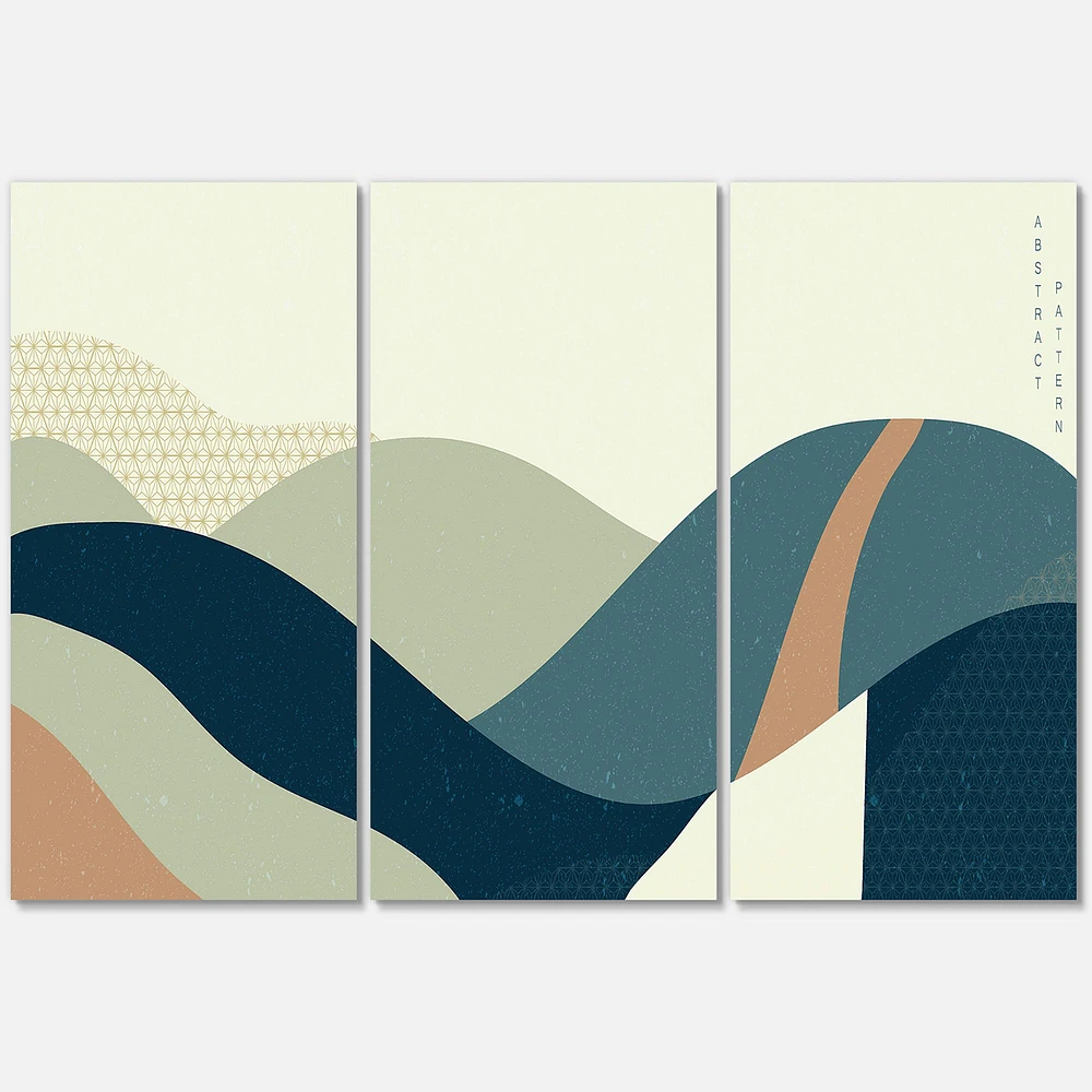 Abstract Geometric Landscape with Hills   Canvas Wall Art