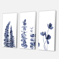 Navy Blue Eucalyptus I Canvas Wall Art Panels