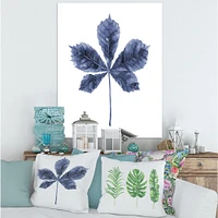 Navy Blue Chestnut Leaf  Wall Art