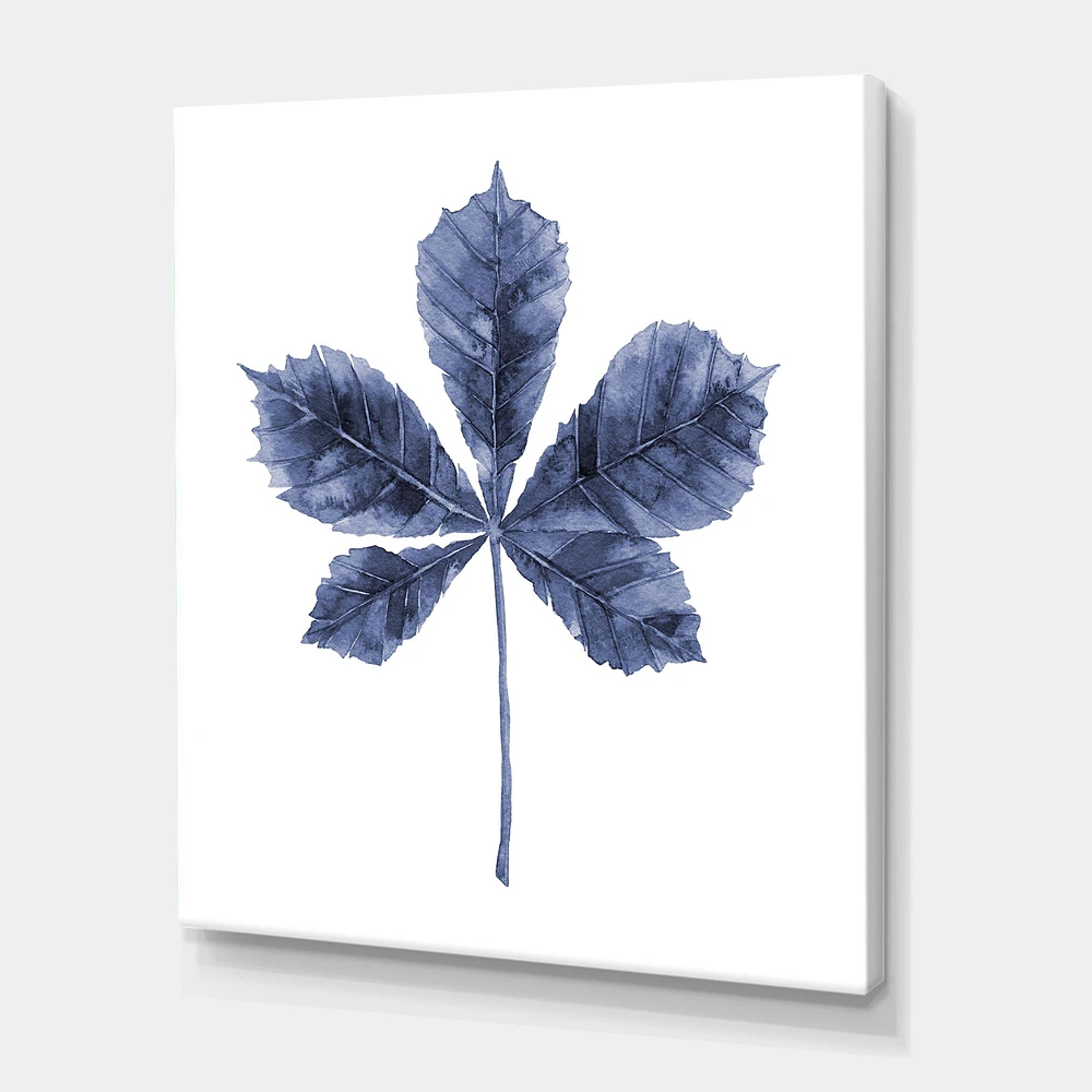 Navy Blue Chestnut Leaf  Wall Art