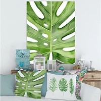 Toile « Green Monstera Leaf Tropical Palm Botanical Detail »