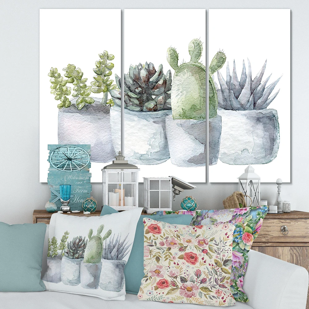 Cactus and Succulent House Plants I  Canvas Wall Art