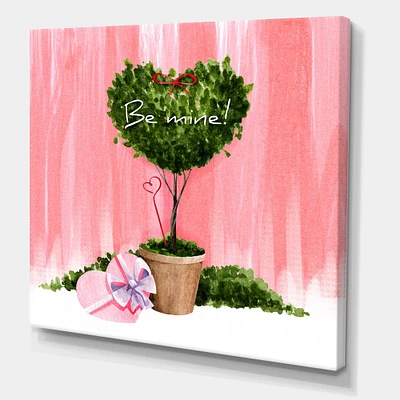 Heart Shaped Valentine House Plant  Wall Art