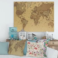 Ancient Map of The World III Canvas Wall Art