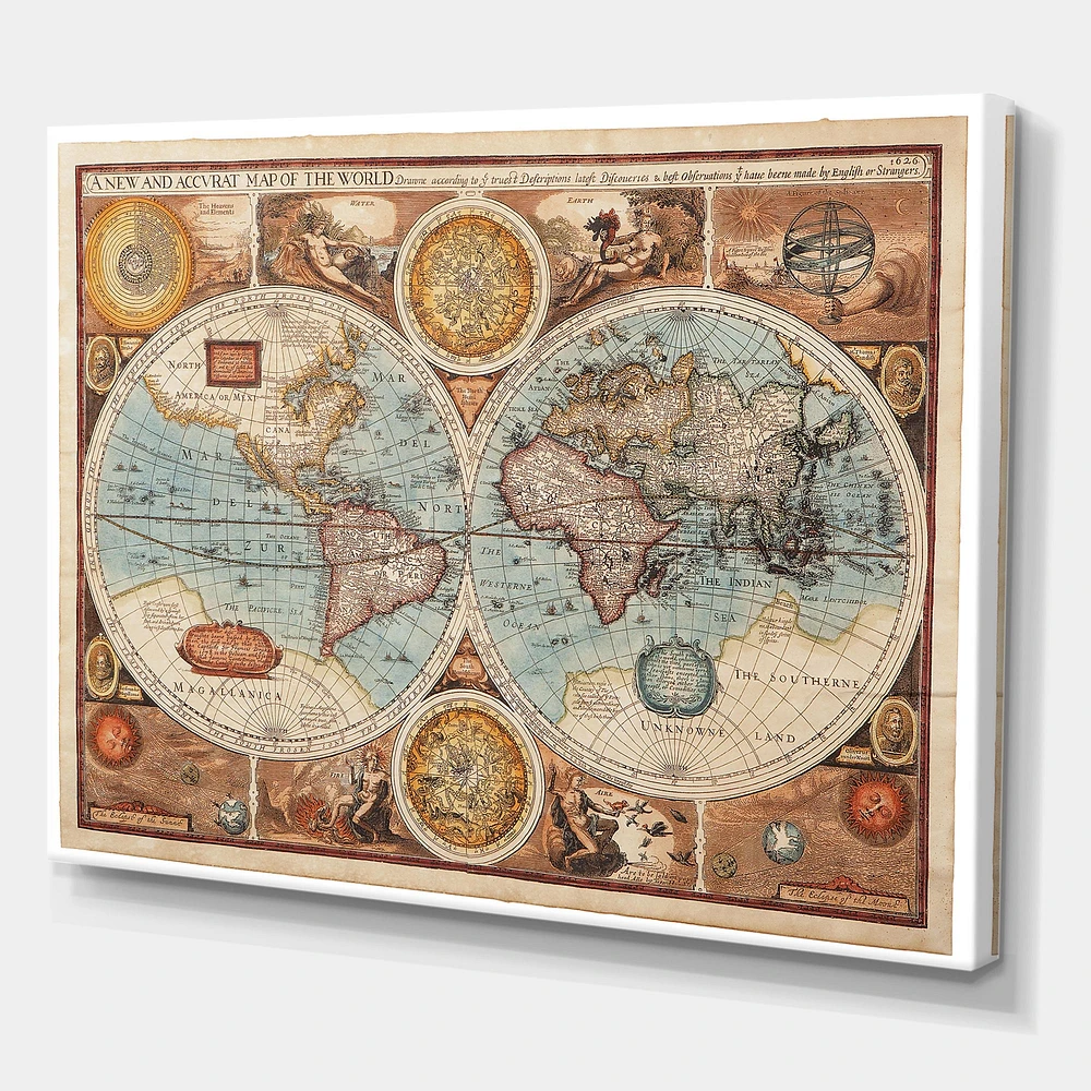 Ancient Map of The World VIII Wall Art