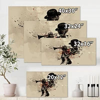 Woman Playing Jazz Trumpet  Wall Art