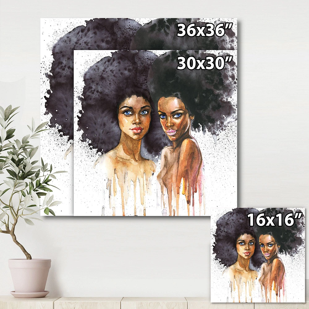 Portrait of Two Afro American Women  Wall Art