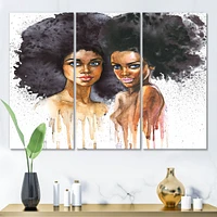 Portrait of Two Afro American Women   Canvas Wall Art