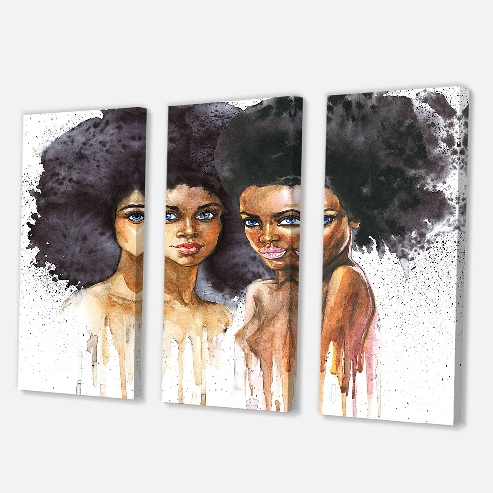 Portrait of Two Afro American Women   Canvas Wall Art