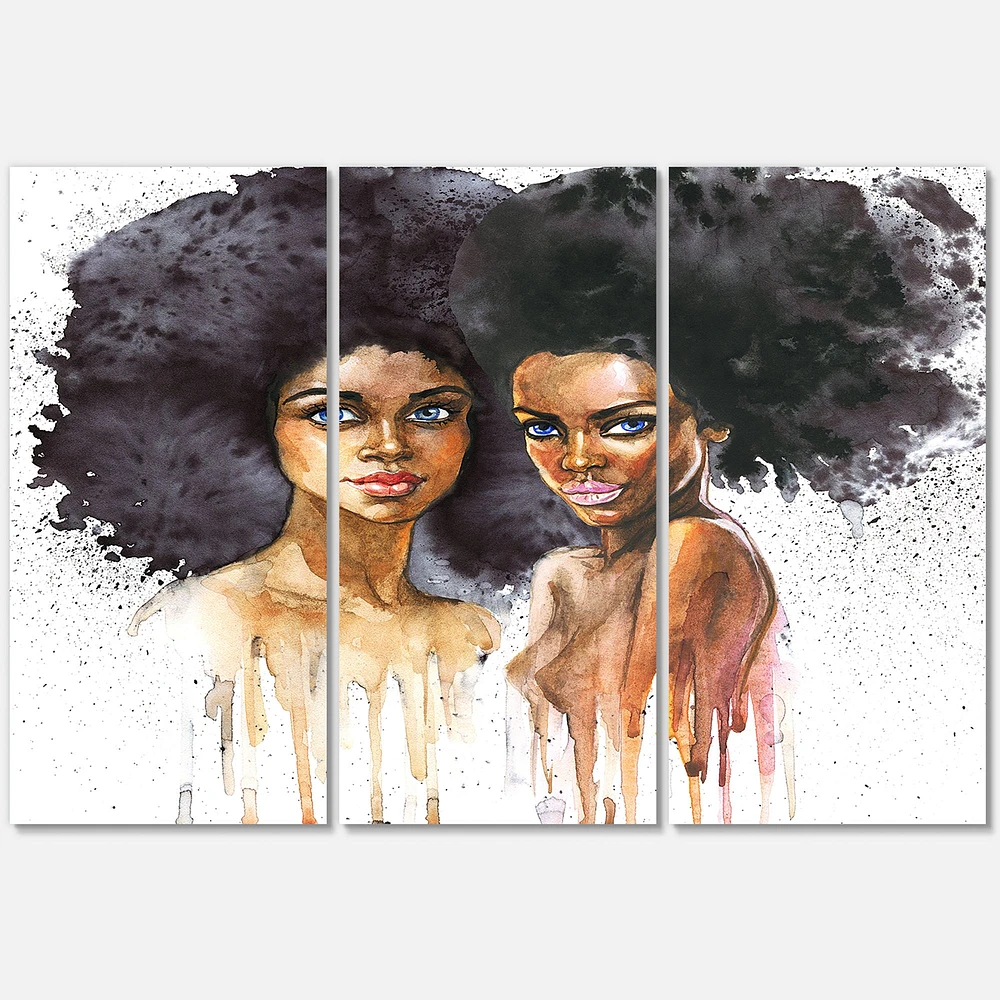 Portrait of Two Afro American Women   Canvas Wall Art