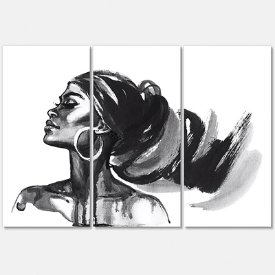 Monochrome Portrait of African American Woman IV   Canvas Wall Art