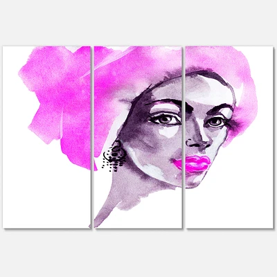 Afro American Woman Fashion Portrait  Canvas Wall Art