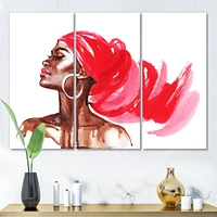 Portrait of African American Woman IX   Canvas Wall Art