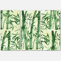 Bamboo Branches in The Forest I Canvas Wall Art - 3 Panels