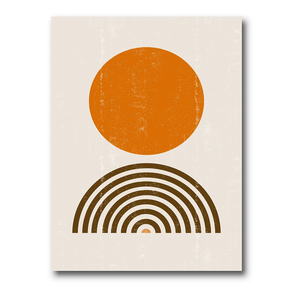 Minimal Orange Sun and Rainbow I Wall Art