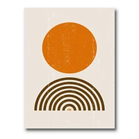 Toile « Minimal Orange Sun and Rainbow I »