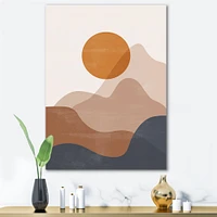 Toile « Red Moon Earth Toned Mountains II »