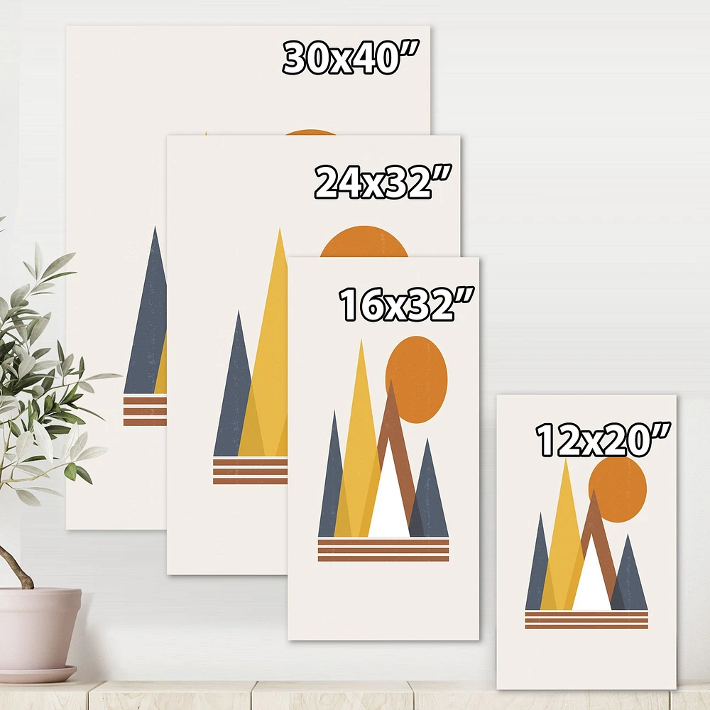 Mountain Abstract and Sun  Wall Art