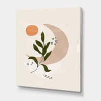 Toile « Abstract Geometrical Moon with Leaf I »