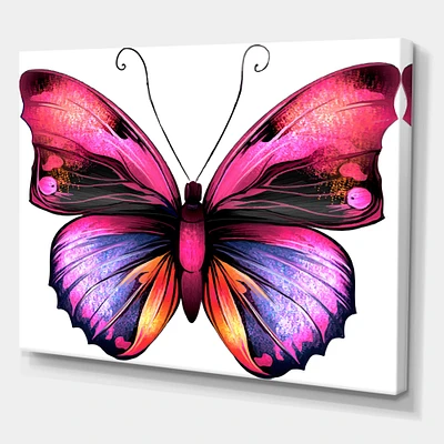 Bright Pink Butterfly Portrait  Wall Art