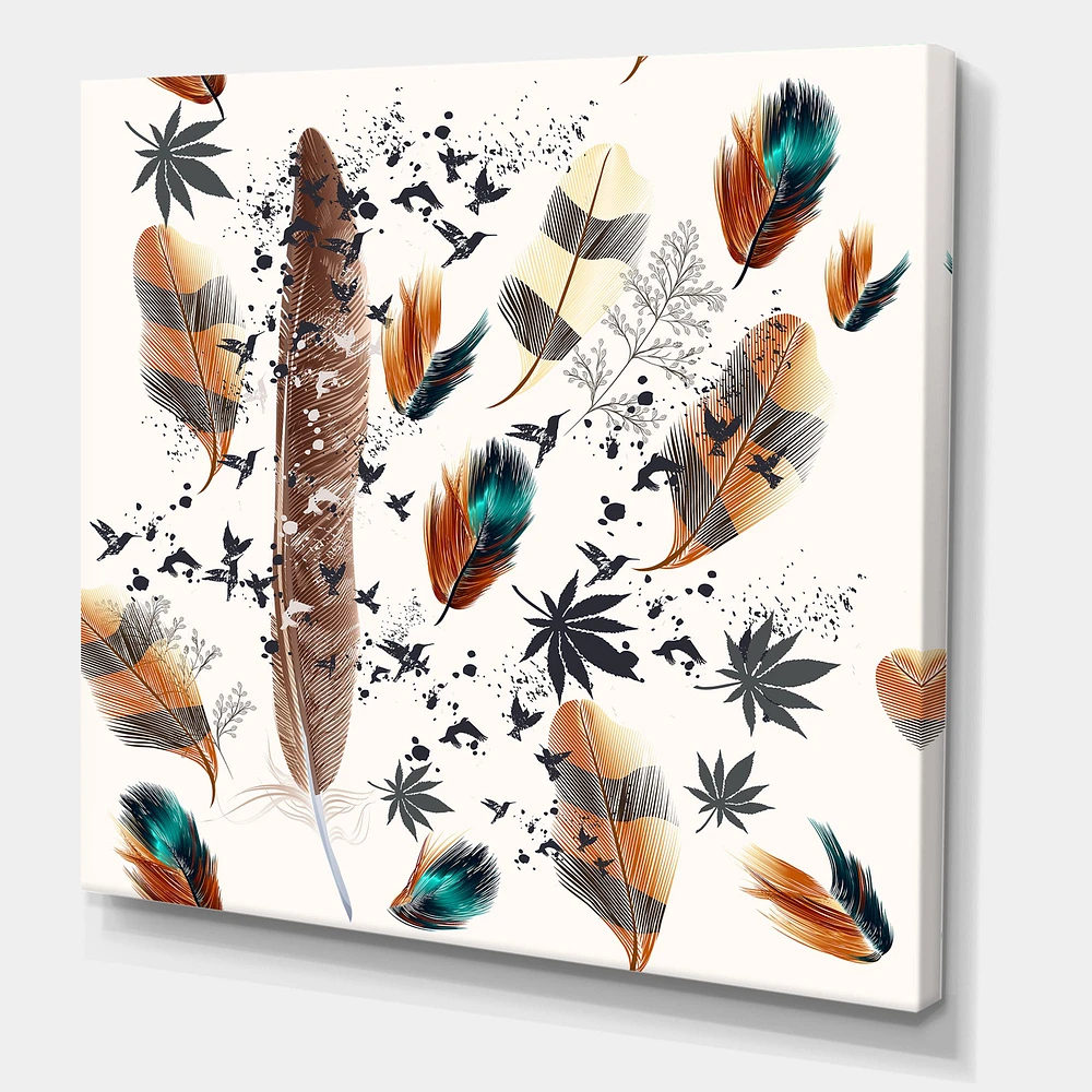 Multicolored Feather Pattern  Wall Art