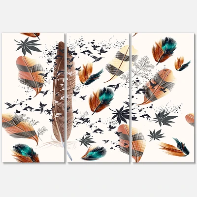 Multicolored Feather Pattern  Canvas Wall Art