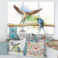 Two Barn Swallows Birds  Canvas Wall Art