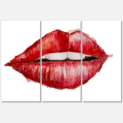 Valentines Day Red Woman Lips   Canvas Wall Art