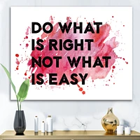 Do What Is Right Not Easy I  Wall Art