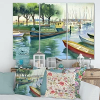 Boats in Green Spring  Canvas Wall Art