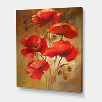 Red Blossoming Poppies IV  Wall Art