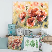 Red Poppy on A Field  Wall Art