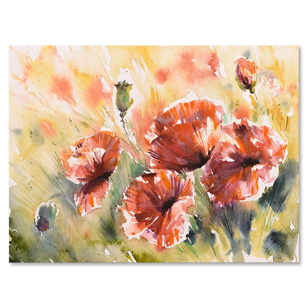 Red Poppy on A Field  Wall Art