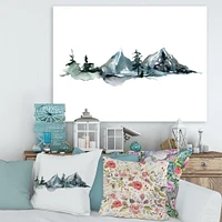 Minimalistic Winter Mountains and Fir Forest III Canvas Wall Art