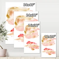 Abstract Set with Pink Gold Beige and Red Spots Canvas Wall Art