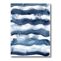 Abstract Classic Blue Waves  Wall Art