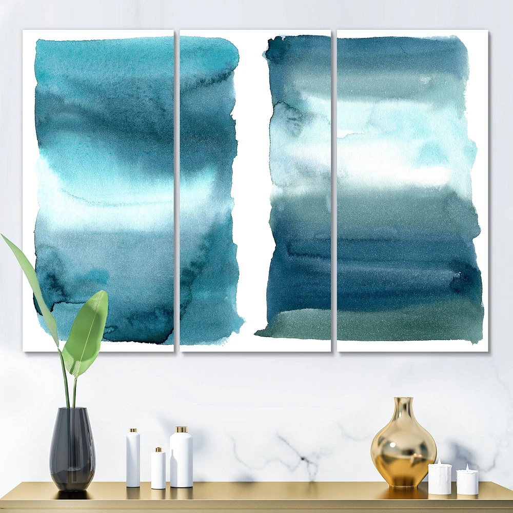 Toile imprimée « Ocean Blue Aquatic Abstract Impression I