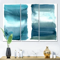 Toile imprimée « Ocean Blue Aquatic Abstract Impression I