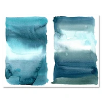 Ocean Blue Aquatic Abstract Impression I Canvas Wall Art