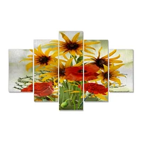 SunFlowers and Poppies The Wild Canvas Wall Art Print - Panels