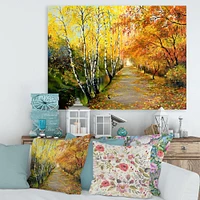 River in The Autumn Woods Canvas Wall Art