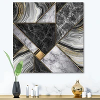 Marble Granite Agate with Touches of Gold  Canvas Wall Art Print