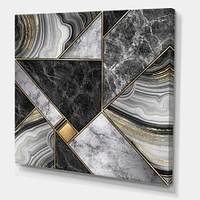 Marble Granite Agate with Touches of Gold  Canvas Wall Art Print