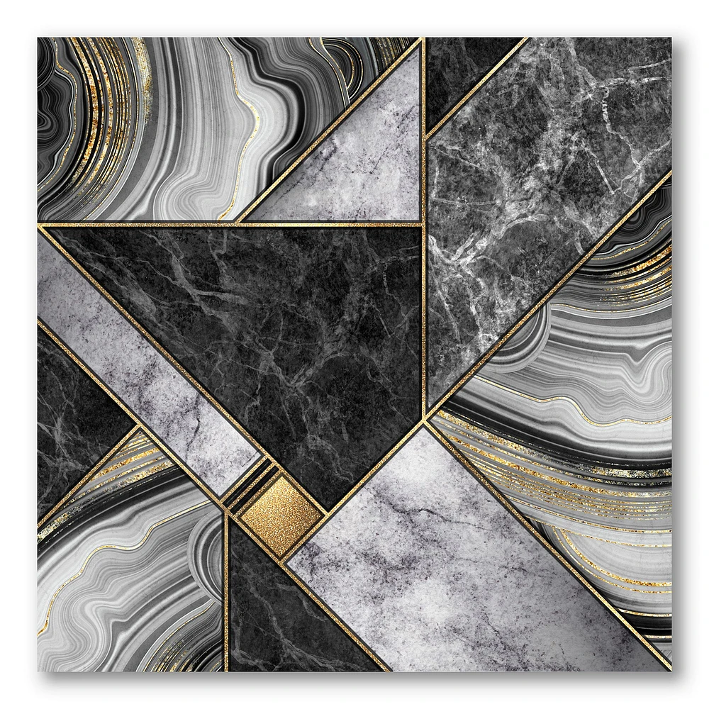 Marble Granite Agate with Touches of Gold  Canvas Wall Art Print