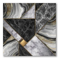 Marble Granite Agate with Touches of Gold  Canvas Wall Art Print