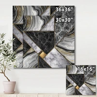 Marble Granite Agate with Touches of Gold  Canvas Wall Art Print