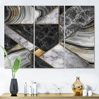Marble Granite Agate with Touches of Gold  Canvas Wall Art Print