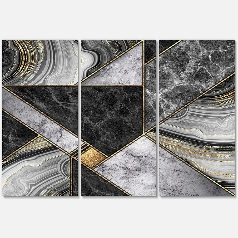 Marble Granite Agate with Touches of Gold  Canvas Wall Art Print