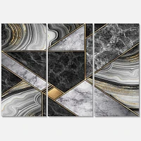 Marble Granite Agate with Touches of Gold  Canvas Wall Art Print